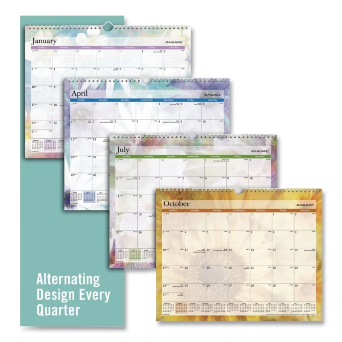 AT-A-GLANCE Dreams Monthly Wall Calendar, Seasonal Artwork, 15 x 12, Multicolor Sheets, 12-Month (Jan to Dec) 2025 (AAGPM83707)