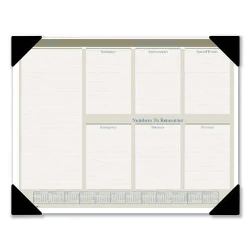 AT-A-GLANCE Executive Monthly Desk Pad Calendar, 22 x 17, White Sheets, Black Corners, 12-Month (Jan to Dec) 2025 (AAGHT1500)