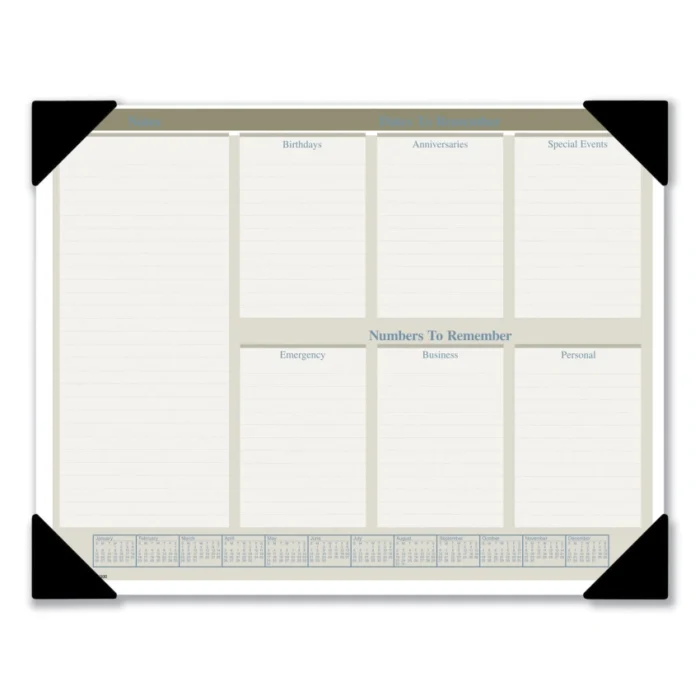 AT-A-GLANCE Executive Monthly Desk Pad Calendar, 22 x 17, White Sheets, Black Corners, 12-Month (Jan to Dec) 2025 (AAGHT1500)