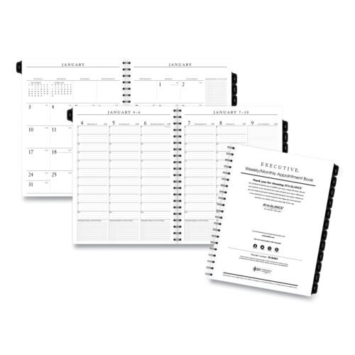 AT-A-GLANCE Executive WeeklyMonthly Planner Refill with 15-Minute Appointments, 11 x 8.25, White Sheets, 12-Month (Jan to Dec) 2025 (AAG7091110)