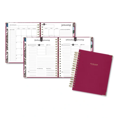 AT-A-GLANCE Harmony Daily Hardcover Planner, 8.75 x 7, Berry Cover, 12-Month (Jan to Dec) 2025 (AAG609980659)