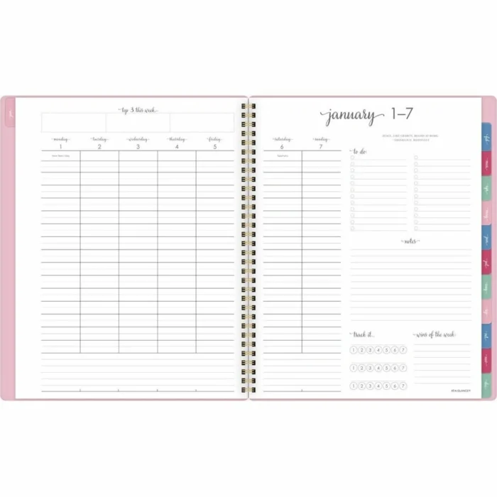 AT-A-GLANCE Harmony WeeklyMonthly Poly Planner, 11 x 9.38, Pink Cover, 13-Month (Jan to Jan) 2024 to 2025 (AAG109990527)