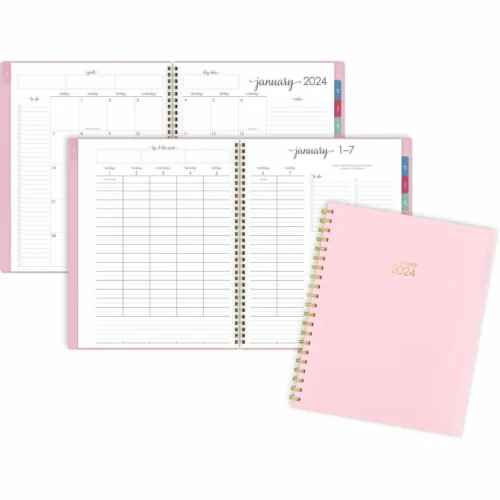 AT-A-GLANCE Harmony WeeklyMonthly Poly Planner, 11 x 9.38, Pink Cover, 13-Month (Jan to Jan) 2024 to 2025 (AAG109990527)