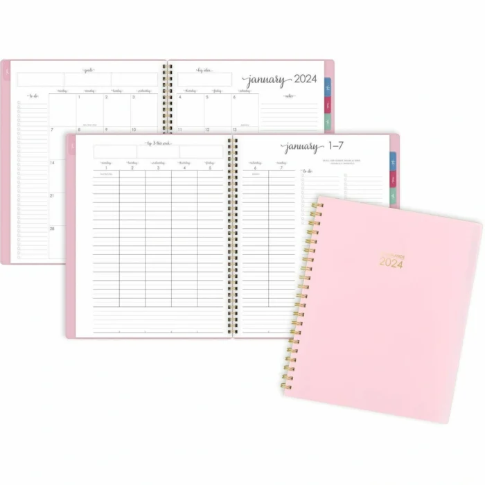 AT-A-GLANCE Harmony WeeklyMonthly Poly Planner, 11 x 9.38, Pink Cover, 13-Month (Jan to Jan) 2024 to 2025 (AAG109990527)