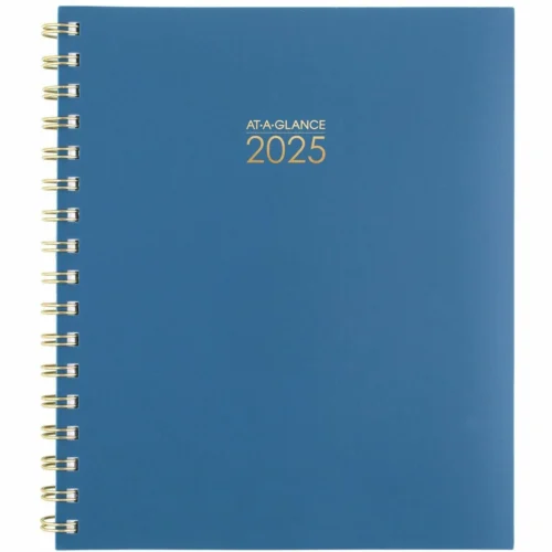 AT-A-GLANCE Harmony WeeklyMonthly Poly Planner, 8.88 x 7.69, BlueGold Cover, 13-Month (Jan to Jan) 2025 to 2026 (AAG109980520)