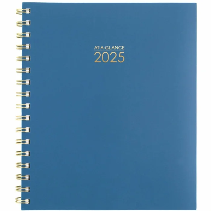 AT-A-GLANCE Harmony WeeklyMonthly Poly Planner, 8.88 x 7.69, BlueGold Cover, 13-Month (Jan to Jan) 2025 to 2026 (AAG109980520)