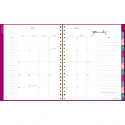 AT-A-GLANCE Harmony WeeklyMonthly Poly Planner, Weekly Vertical Format, 11 x 9.38, PurpleGold Cover, 13-Month (Jan to Jan) 2025-2026 (AAG109990556)