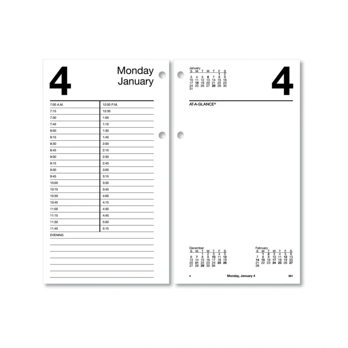 AT-A-GLANCE Large Desk Calendar Refill, 4.5 x 8, White Sheets, 12-Month (Jan to Dec) 2025 (AAGE21050)