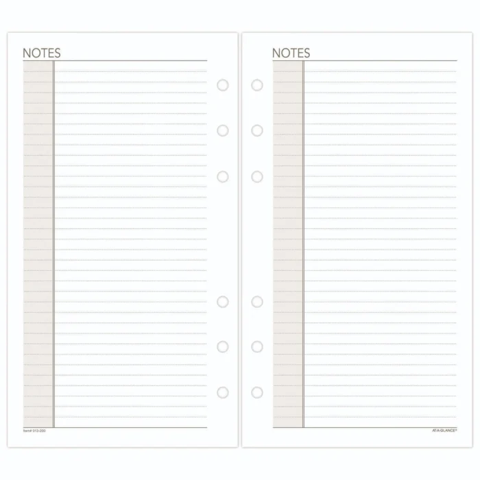 AT-A-GLANCE Lined Notes Pages for PlannersOrganizers, 6.75 x 3.75, White Sheets, Undated (AAG013200)