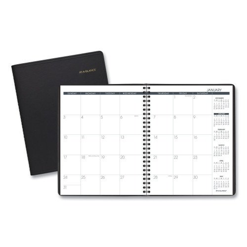 AT-A-GLANCE Monthly Planner, 8.75 x 7, Black Cover, 12-Month (Jan to Dec) 2025 (AAG7012005)