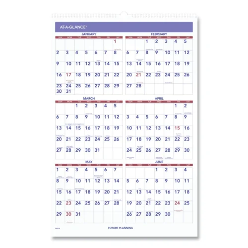 AT-A-GLANCE Monthly Wall Calendar with Ruled Daily Blocks, 15.5 x 22.75, White Sheets, 12-Month (Jan to Dec) 2025 (AAGPM328)