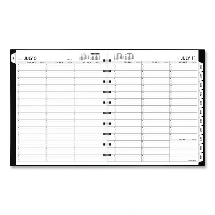 AT-A-GLANCE Move-A-Page Academic WeeklyMonthly Planners, 11 x 9, Black Cover, 12-Month (July to June) 2024 to 2025 (AAG70957E05)