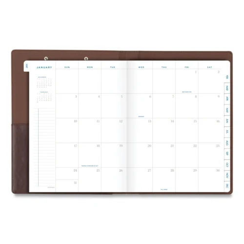 AT-A-GLANCE Signature Collection Monthly Clipfolio, 11 x 8, Distressed Brown Cover, 13-Month Jan 2025 to Jan 2026 (AAGYP60009)