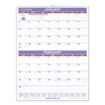 AT-A-GLANCE Two-Month Wall Calendar, 22 x 29, WhiteBlueRed Sheets, 12-Month (Jan to Dec) 2025 (AAGPM928)
