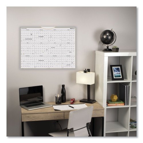 AT-A-GLANCE WallMates Self-Adhesive Dry Erase Yearly Planning Surfaces, 24 x 18, WhiteGrayOrange Sheets, 12-Month (Jan to Dec) 2025 (AAGAW506028)