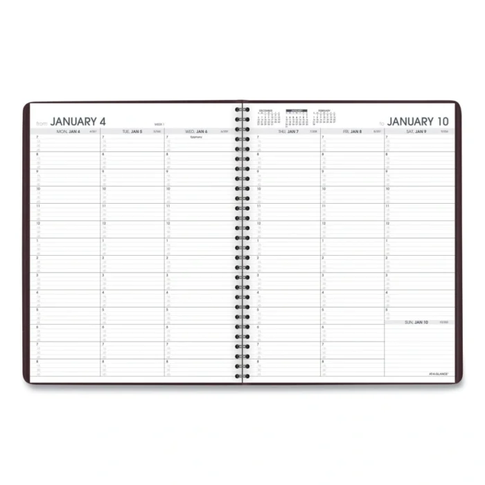 AT-A-GLANCE Weekly Appointment Book, 11 x 8.25, Winestone Cover, 13-Month Jan 2025 to Jan 2026 (AAG7095050)