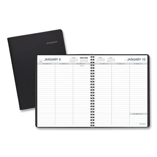 AT-A-GLANCE Weekly Planner Ruled for Open Scheduling, 8.75 x 6.75, Black Cover, 12-Month (Jan to Dec) 2025 (AAG7085505)