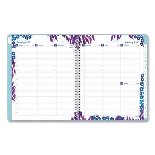 AT-A-GLANCE Wild Washes WeeklyMonthly Planner, Flora and Fauna Artwork, 11 x 8.5, Blue Cover, 13-Month Jan 2025 to Jan 2026 (AAG523905)