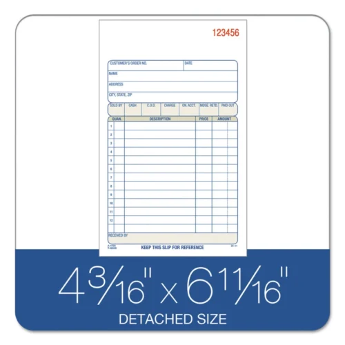 Adams 2-Part Sales Book, 12 Lines, Two-Part Carbon, 6.69 x 4.19, 50 Forms Total (ABFDC4705)