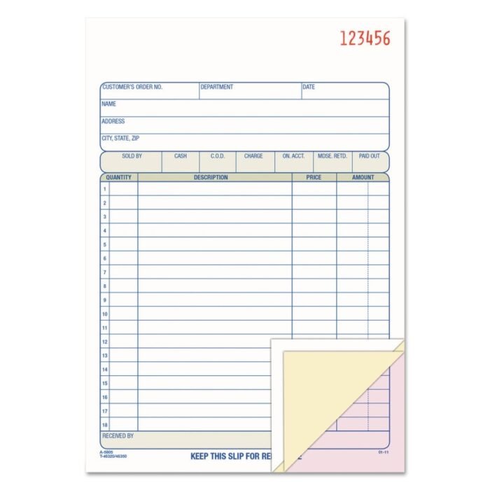 Adams TOPS SalesOrder Book, Three-Part Carbonless, 7.95 x 5.56, 50 Forms Total (ABFTC5805)