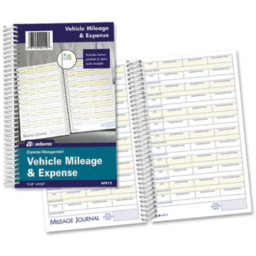 Adams Vehicle Mileage and Expense Book, One-Part (No Copies), 5.25 x 8.5, 49 Forms Total (ABFAFR12)