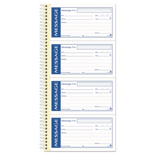 Adams Write 'n Stick Phone Message Book, Two-Part Carbonless, 4.75 x 2.75, 4 FormsSheet, 200 Forms Total (ABFSC1153WS)