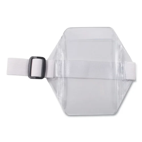 Advantus Arm Band Badge Holders, Vertical, Transparent Frost 5 x 5 Holder, 2.75 x 4 Insert, 12Pack (AVT75649)