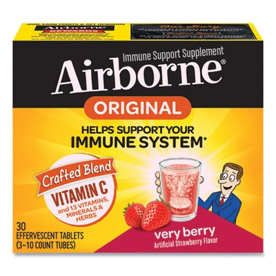 Airborne Immune Support Effervescent Tablet, Very Berry, 30 Count (ABN96379)