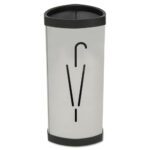 Alba Triangular Umbrella Stand, Steel, 10.25w x 10.25d x 23.67h, SilverBlack (ABAPMTRIA2M)