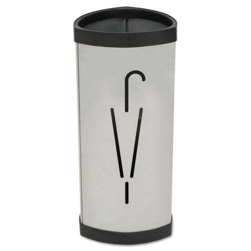 Alba Triangular Umbrella Stand, Steel, 10.25w x 10.25d x 23.67h, SilverBlack (ABAPMTRIA2M)