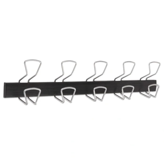 Alba Wall-Mount Coat Hooks, 29.92 x 2.95 x 6.45, Metal, Silver, 22 lb Capacity (ABAPMPRO5M)