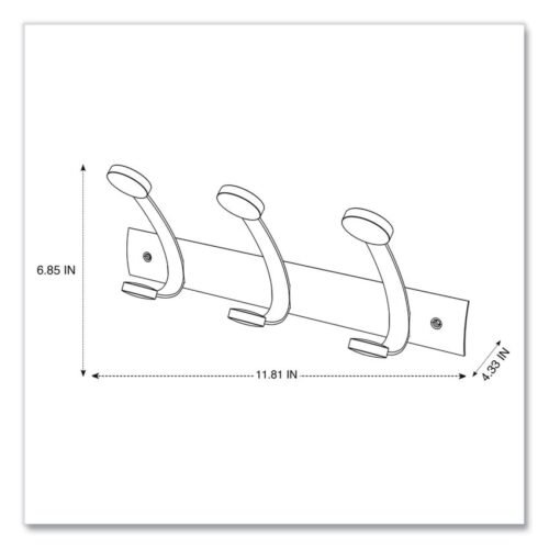 Alba Wooden Coat Hook, Three Wood Peg Wall Rack, BrownSilver, 45 lb Capacity (ABAPMV3)