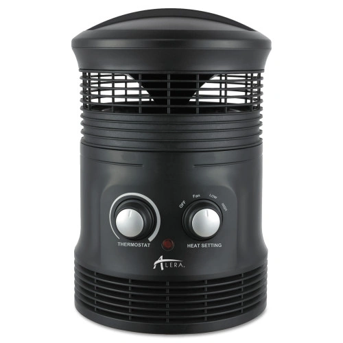 Alera 360 Deg Circular Fan Forced Heater, 750 W, 8 x 8 x 12, Black (ALEHEFF360B)