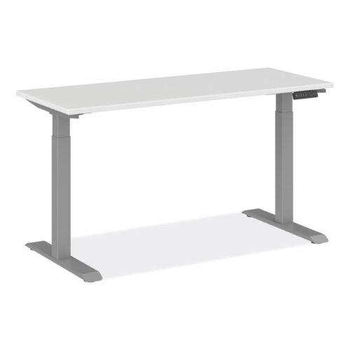 Alera AdaptivErgo Sit-Stand Three-Stage Electric Height-Adjustable Table with Memory Controls, 60” x 24” x 30 to 49, White (ALEHT3SAGBD)