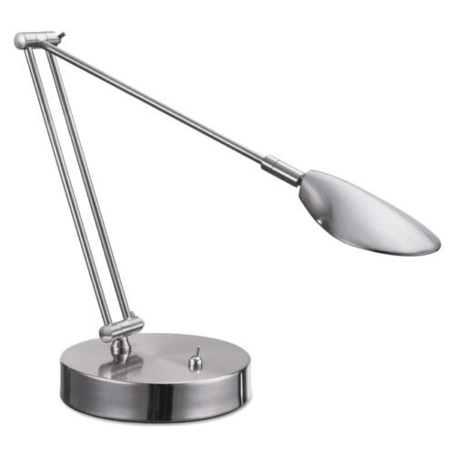 Alera Adjustable LED Task Lamp with USB Port, 11w x 6.25d x 26h, Brushed Nickel (ALELED900S)