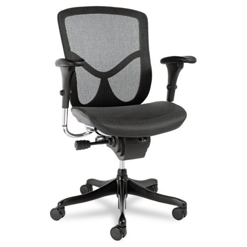 Alera Alera EQ Series Ergonomic Multifunction Mid-Back Mesh Chair, Supports Up to 250 lb, Black (ALEEQA42ME10B)