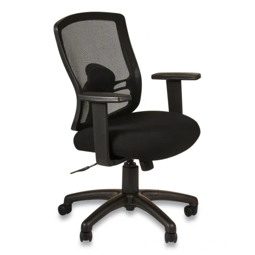 Alera Alera Etros Series Mesh Mid-Back Petite SwivelTilt Chair, Supports Up to 275 lb, 17.71 to 21.65 Seat Height, Black (ALEET4017B)