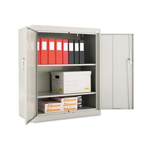 Alera Assembled 42 High Heavy-Duty Welded Storage Cabinet, Two Adjustable Shelves, 36w x 18d, Light Gray (ALECM4218LG)