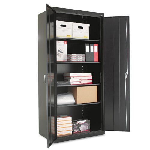 Alera Assembled 78 High Heavy-Duty Welded Storage Cabinet, Four Adjustable Shelves, 36w x 24d, Black (ALECM7824BK)