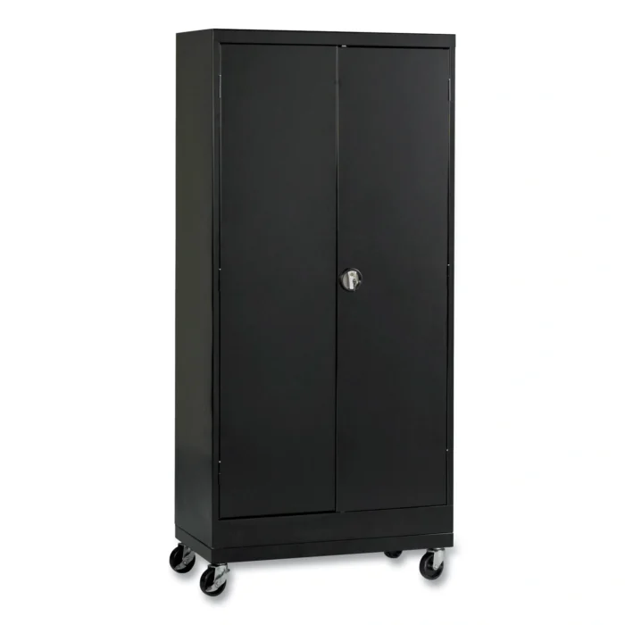 Alera Assembled Mobile Storage Cabinet, with Adjustable Shelves 36w x 24d x 66h, Black (ALECM6624BK)