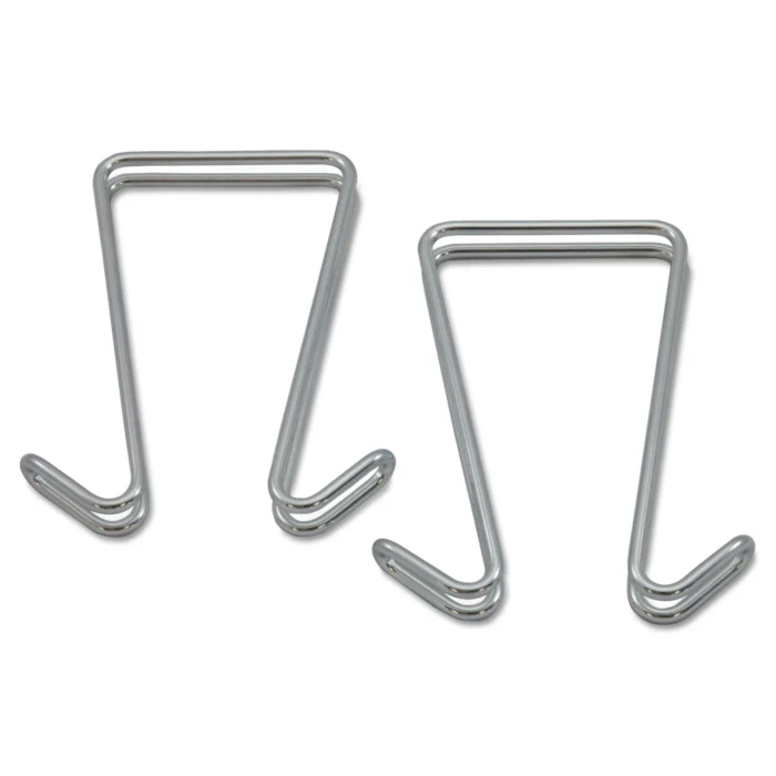 Alera Double Sided Partition Garment Hook, Steel, 0.5 x 3.38 x 4.75, Over-the-DoorOver-the-Panel Mount, Silver, 2Pack (ALECH2SR)