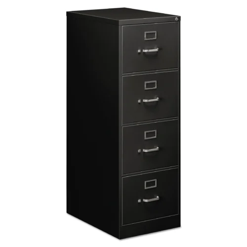 Alera Economy Vertical File, 4 Legal-Size File Drawers, Black, 18 x 25 x 52 (ALEHVF1952BL)