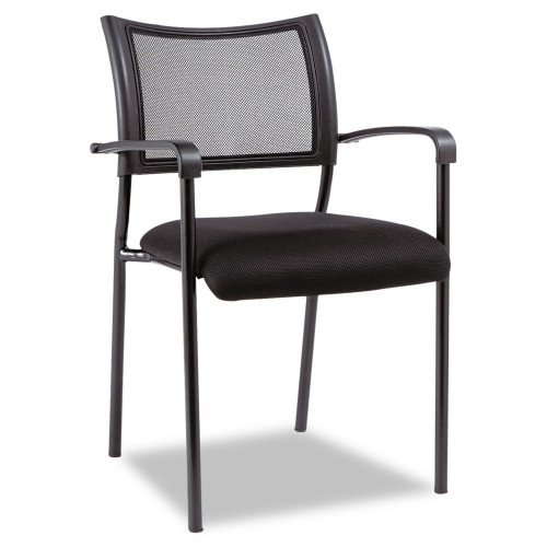 Alera Eikon Series Stacking Mesh Guest Chair, 20.86 x 24.01 x 33.07, Black Seat, Black Back, Black Base, 2Carton (ALEEK43ME10B)