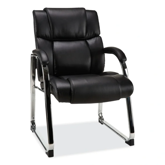 Alera Hildred Series Guest Chair, 25 x 28.94 x 37.8, Black Seat, Black Back, Chrome Base (ALEHD4319)