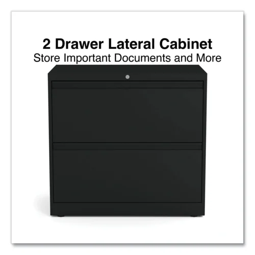 Alera Lateral File, 2 LegalLetter-Size File Drawers, Black, 30 x 18.63 x 28 (ALEHLF3029BL)