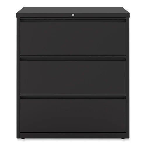 Alera Lateral File, 3 LegalLetterA4A5-Size File Drawers, Black, 36 x 18.63 x 40.25 (ALEHLF3641BL)