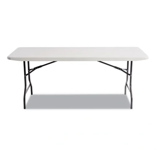 Alera Resin Rectangular Folding Table, Square Edge, 72w x 30d x 29h, Platinum (ALE65600)