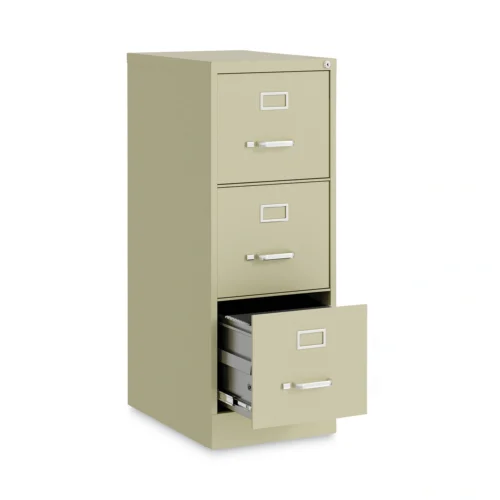 Alera Three-Drawer Economy Vertical File, Letter-Size File Drawers, 15 x 22 x 40.19, Putty (ALEHVF1541PY)