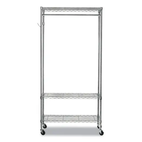 Alera Wire Shelving Garment Rack, 30 Garments, 36w x 18d x 75h, Silver (ALEGR363618SR)