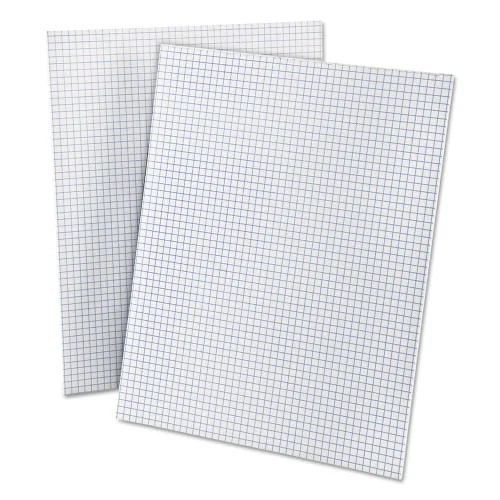 Ampad Quadrille Pads, Quadrille Rule (4 sqin), 50 White (Heavyweight 20 lb Bond) 8.5 x 11 Sheets (TOP22000)